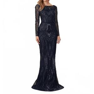 NEW ALEXANDER BY DAYMOR bateau neck formal gown in midnight